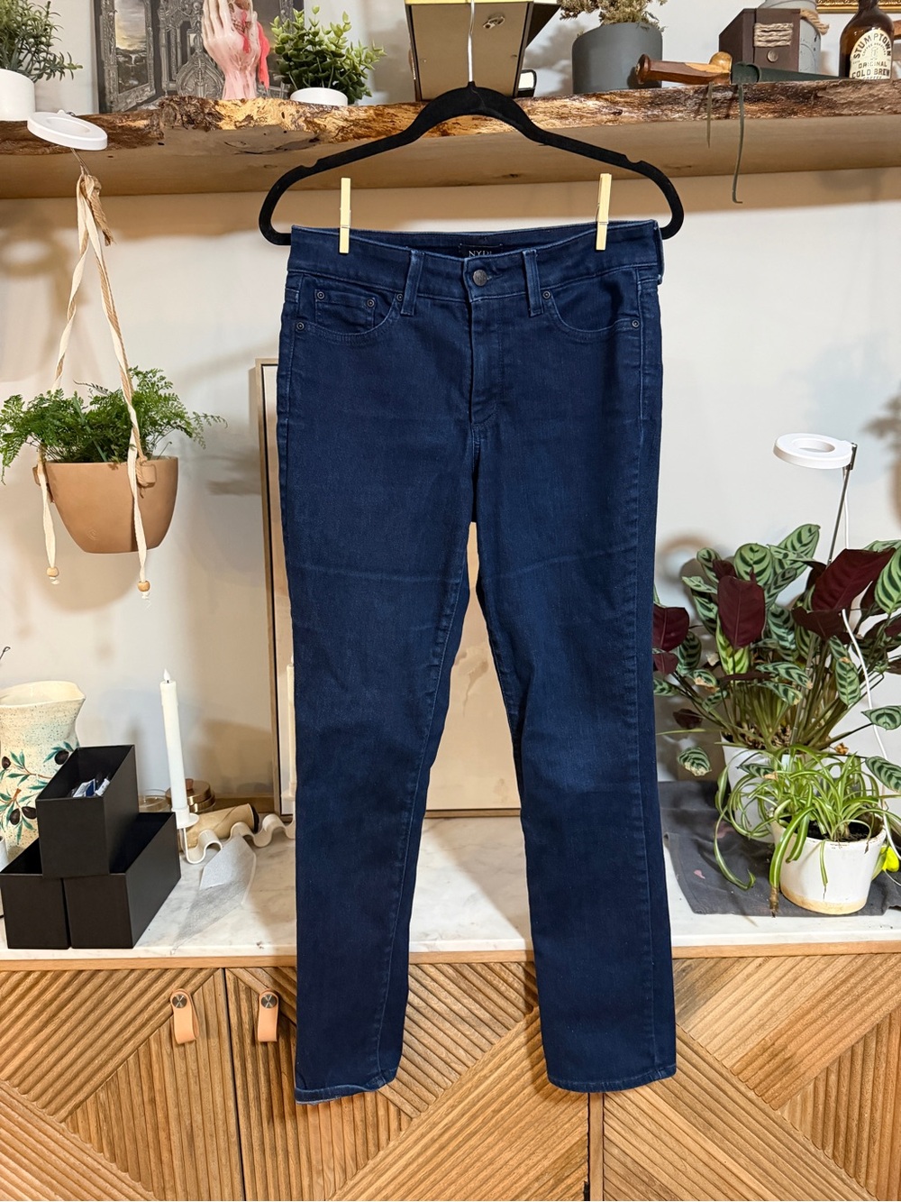 NYDJ Sheri Slim Navy Stretch Jeans with Lift x Tuck Technology